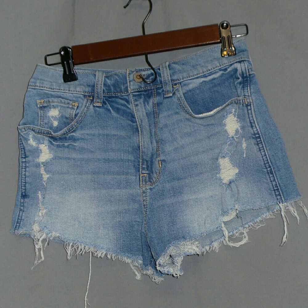 High Rise Distressed Shorts